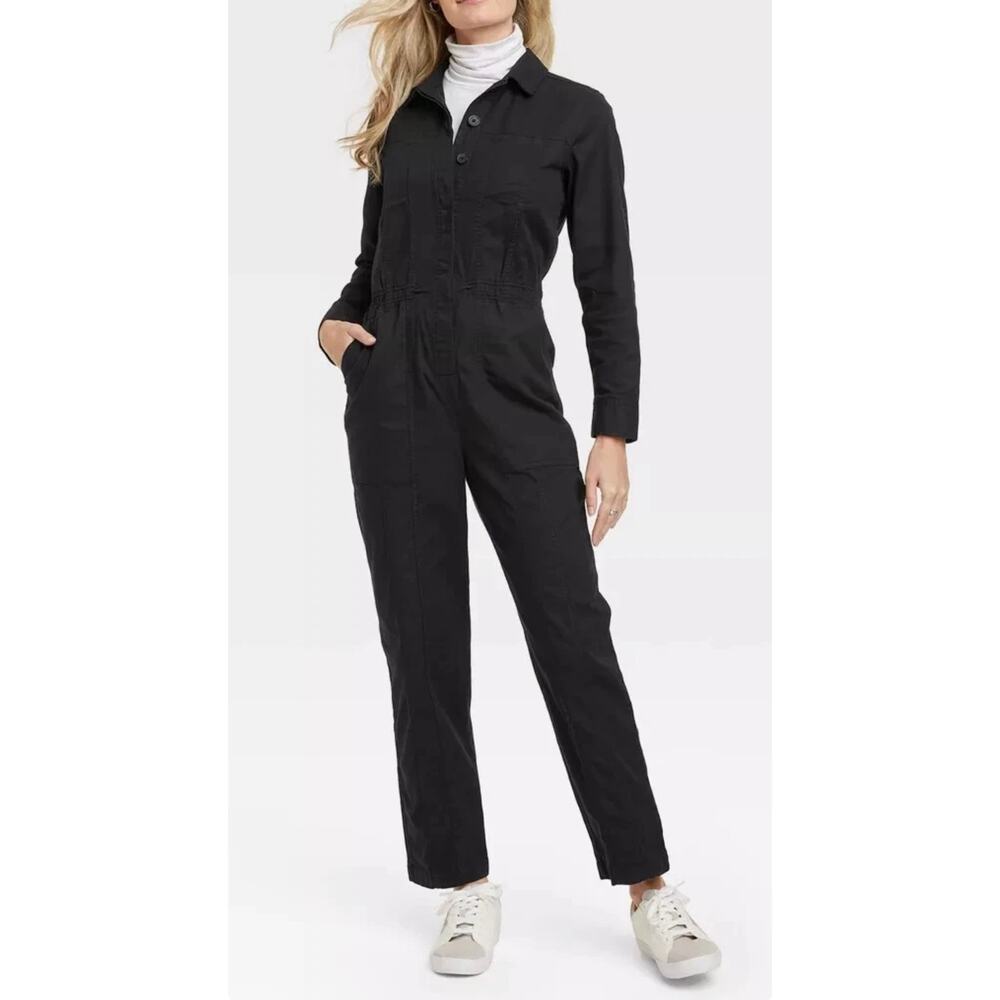 Universal Thread Button-Front Coveralls Romper Ju… - image 1